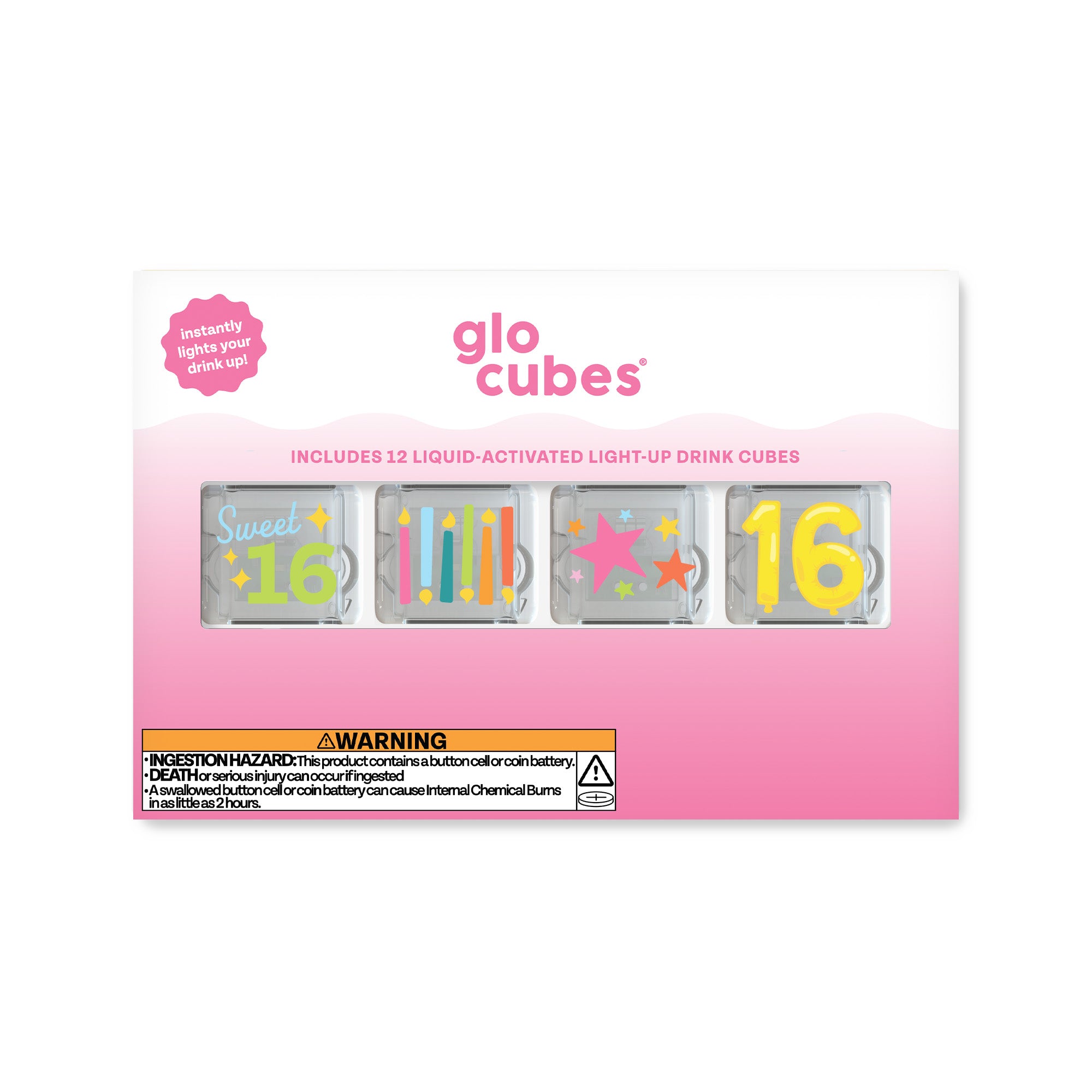 Glo Cubes - Custom 16th Birthday 12 Pack