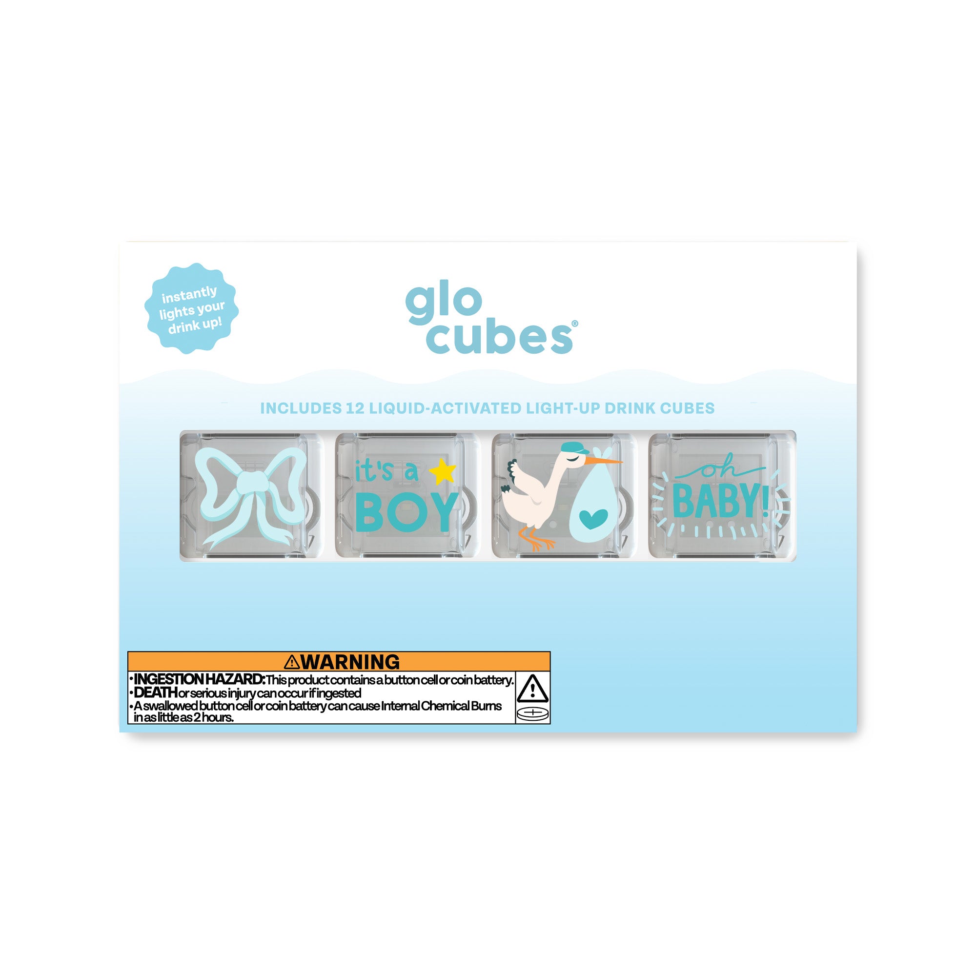 Glo Cubes - Custom Baby Shower Boy 12 Pack