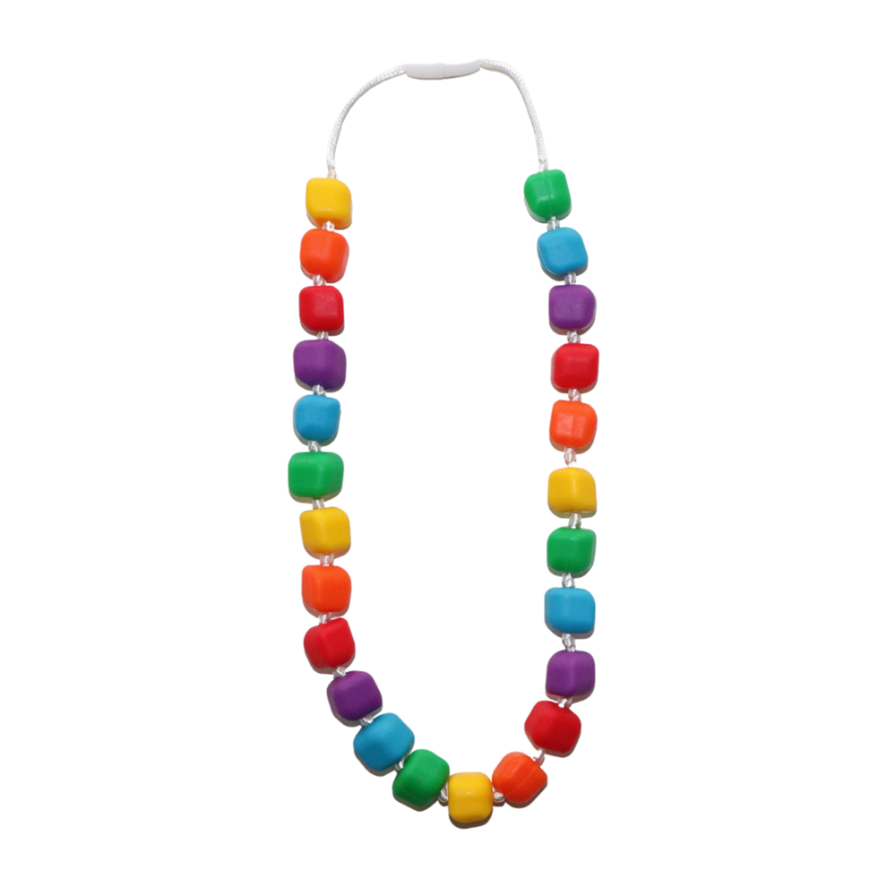 Kids Chew Pendants - Princess And The Pea Necklace - Bright Rainbow