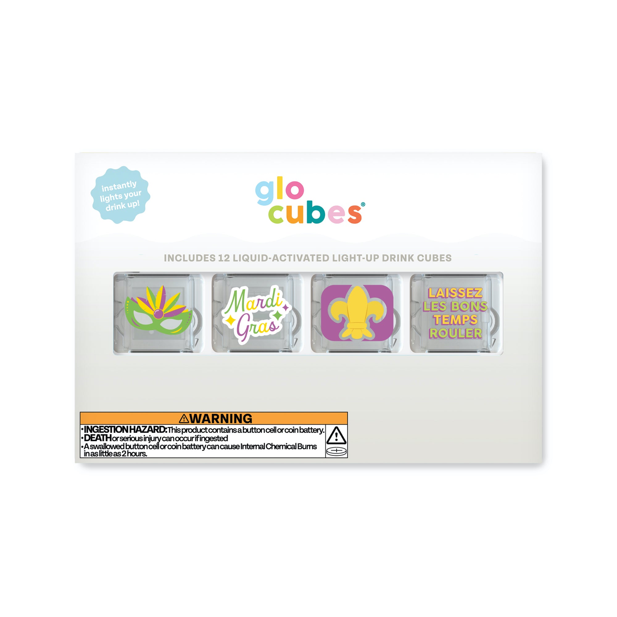 Glo Cubes: 12-Pack Mardi Gras Gift Set