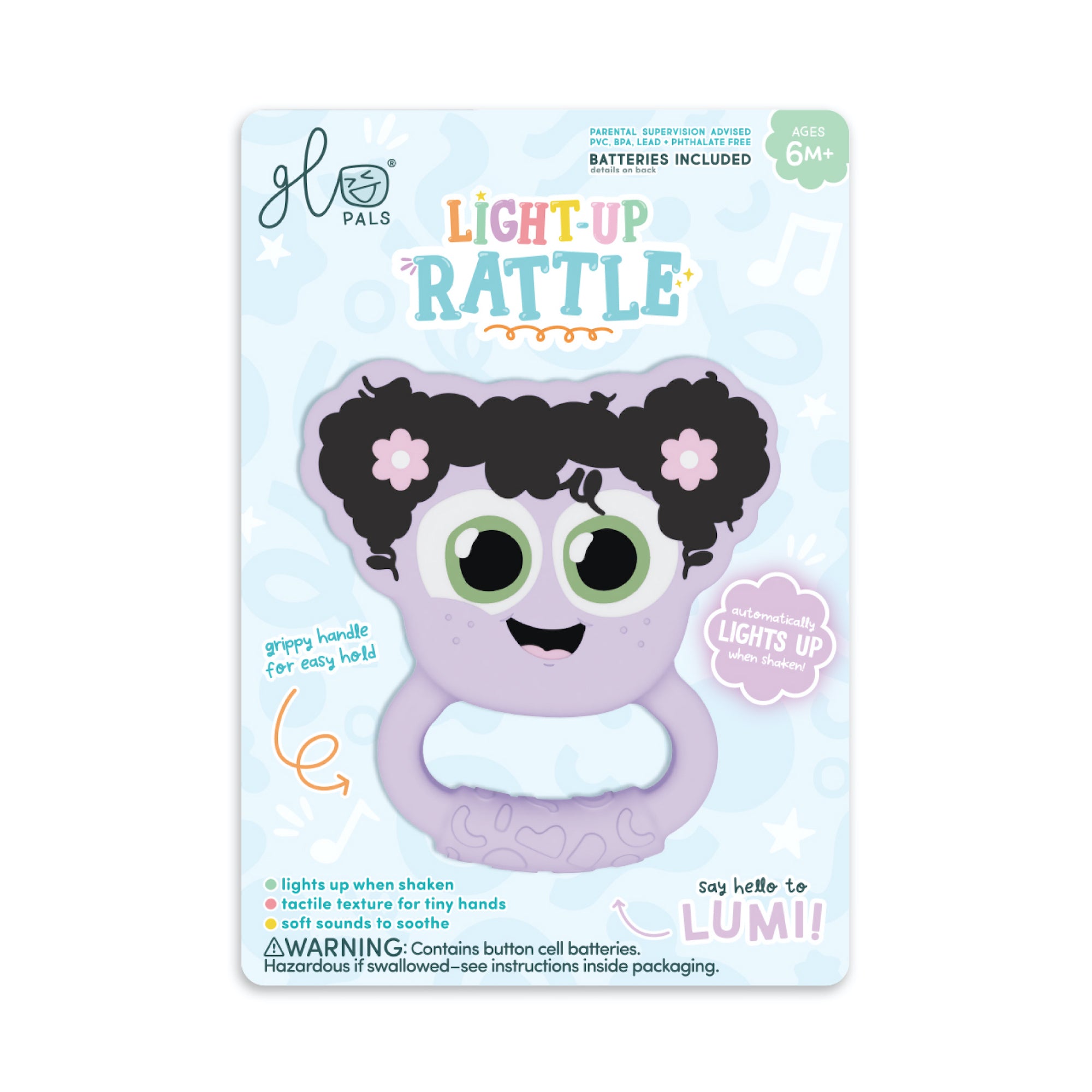 Glo Pals Light Up Rattle - Lumi (Purple)