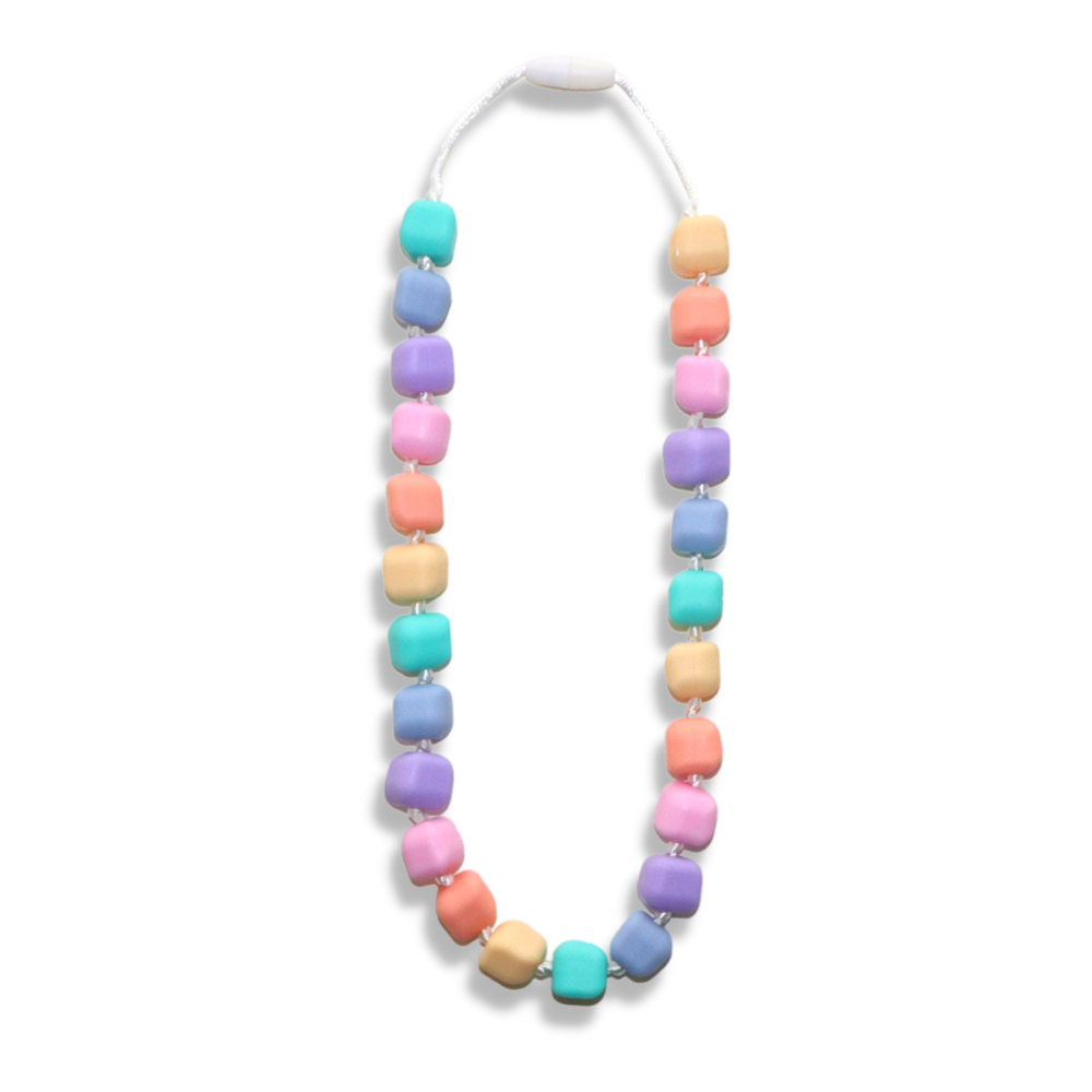 Kids Chew Pendants - Princess And The Pea Necklace - Pastel Rainbow